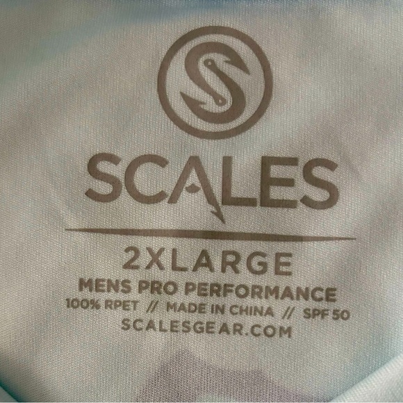 Scales Long Sleeve Crew Neck Performance Fishing Shirt. Size 2XL. - Picture 7 of 7